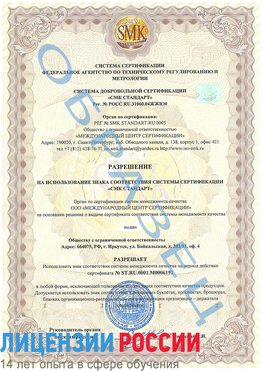 Образец разрешение Междуреченск Сертификат ISO 50001